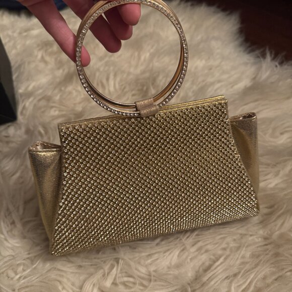 Gold Crystal Clutch Purse - formal event - Picture 8 of 9